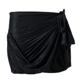 PONIA - Tie detailed wrap mini skirt