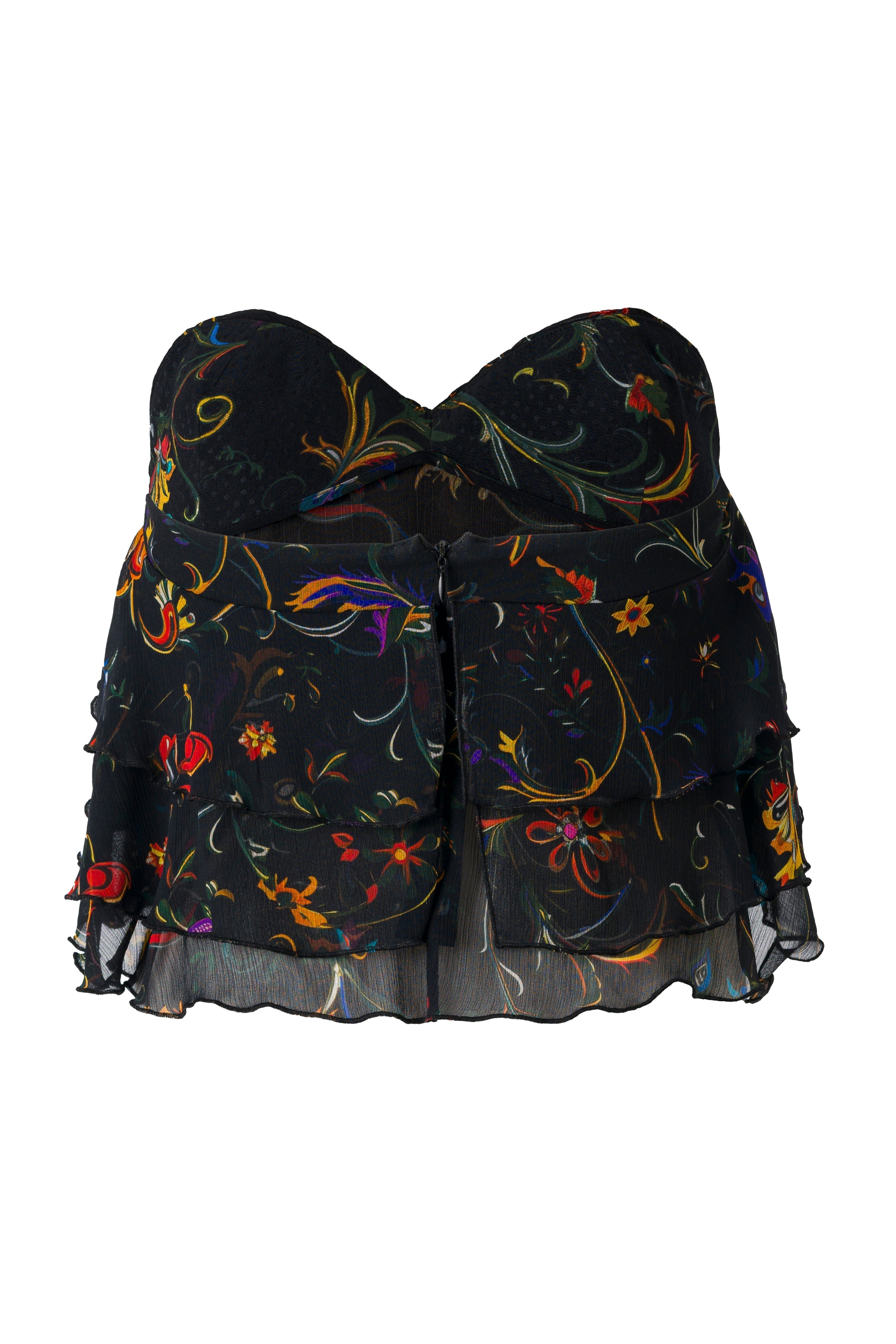 RORA - Bow detailed ruffled strapless top