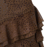 SELI - Low-waist printed ruffled asymmetric skirt