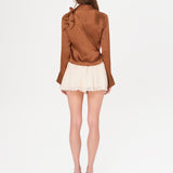 SEZANNE - Button-down cropped shirt with detachable mini-pouch