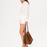 SHOL - Flower appliqué detailed mini shorts