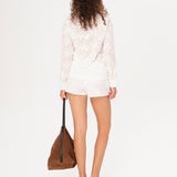 SHOL - Flower appliqué detailed mini shorts
