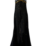 VESINA - Open-back embellished sheer maxi dress