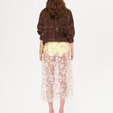 WELLS - Sequin-embellished sheer midi skirt with mini shorts