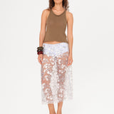 WELLS - Sequin-embellished sheer midi skirt with mini shorts