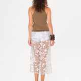 WELLS - Sequin-embellished sheer midi skirt with mini shorts