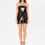 YSOLDE - Mini sequined dress with long tie-bow