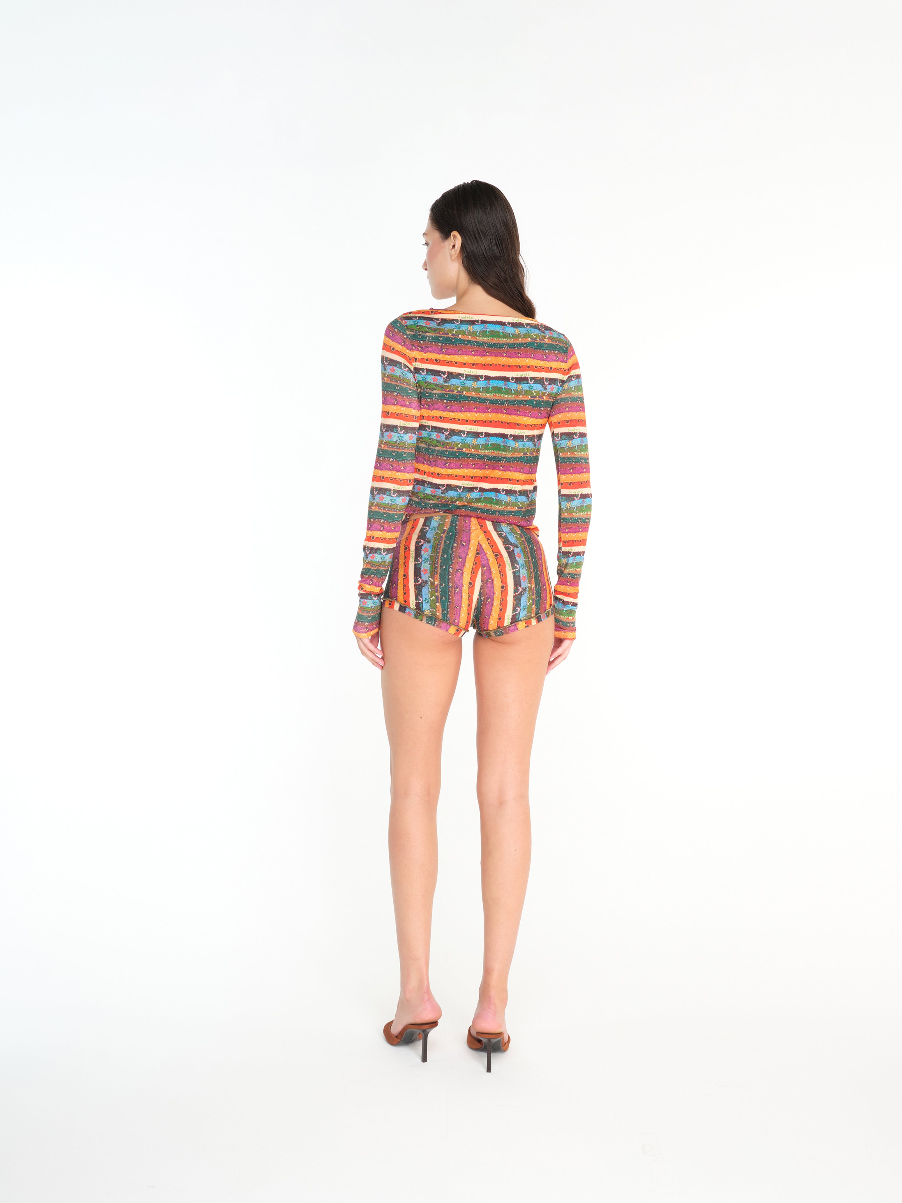 AFRA - Printed mini jersey shorts