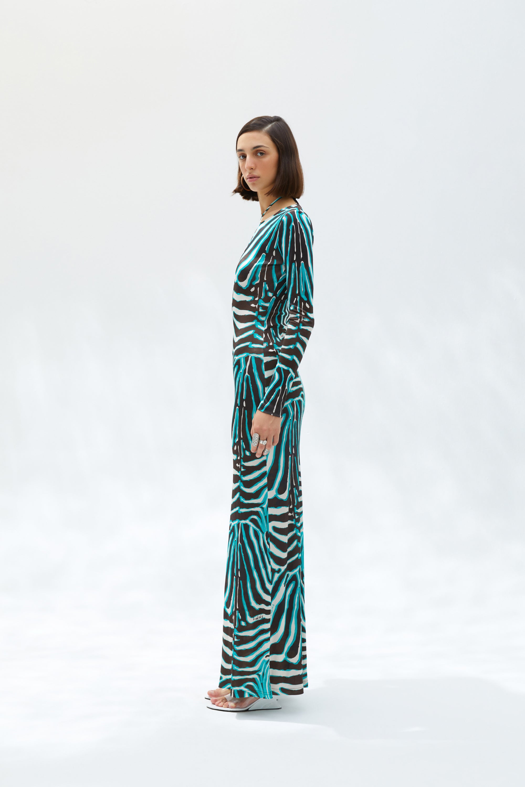 MAGY - Tie-front zebra printed maxi dress