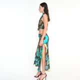 SAFIYA - Asymmetric cut-out printed jersey dress