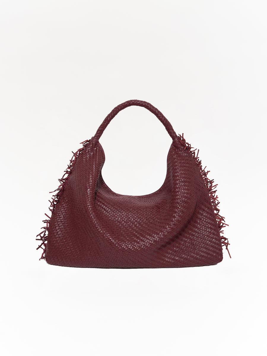 GALIA - Oversized woven leather tote bag with handle