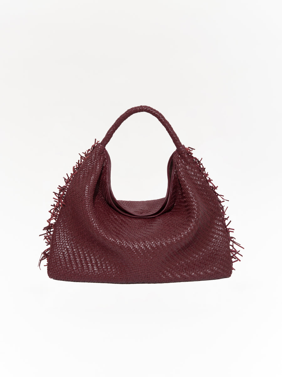 GALIA - Oversized woven leather tote bag with handle