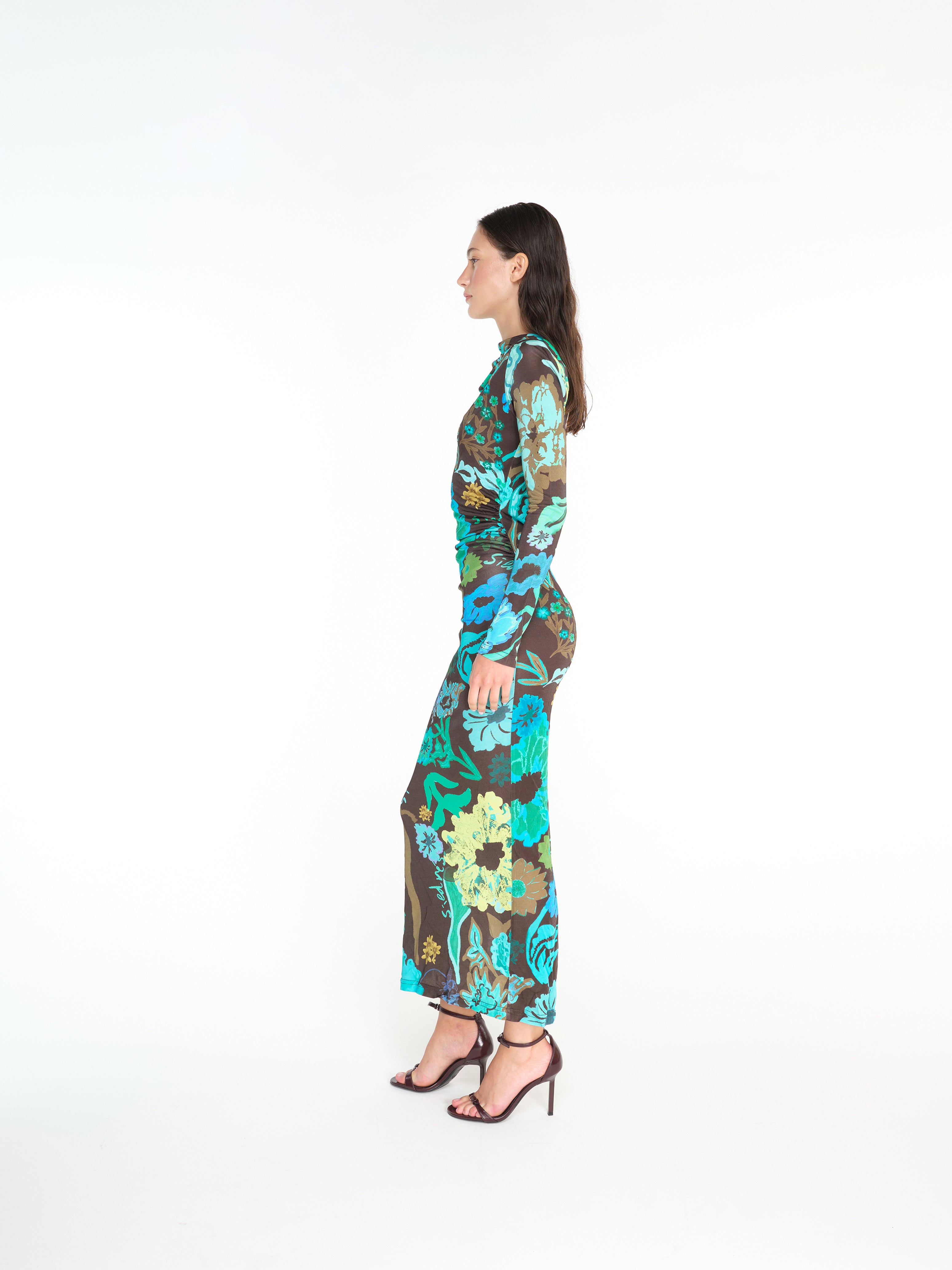 AGNE - Open back jersey printed dress