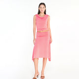 TAYLA - Draped jersey top