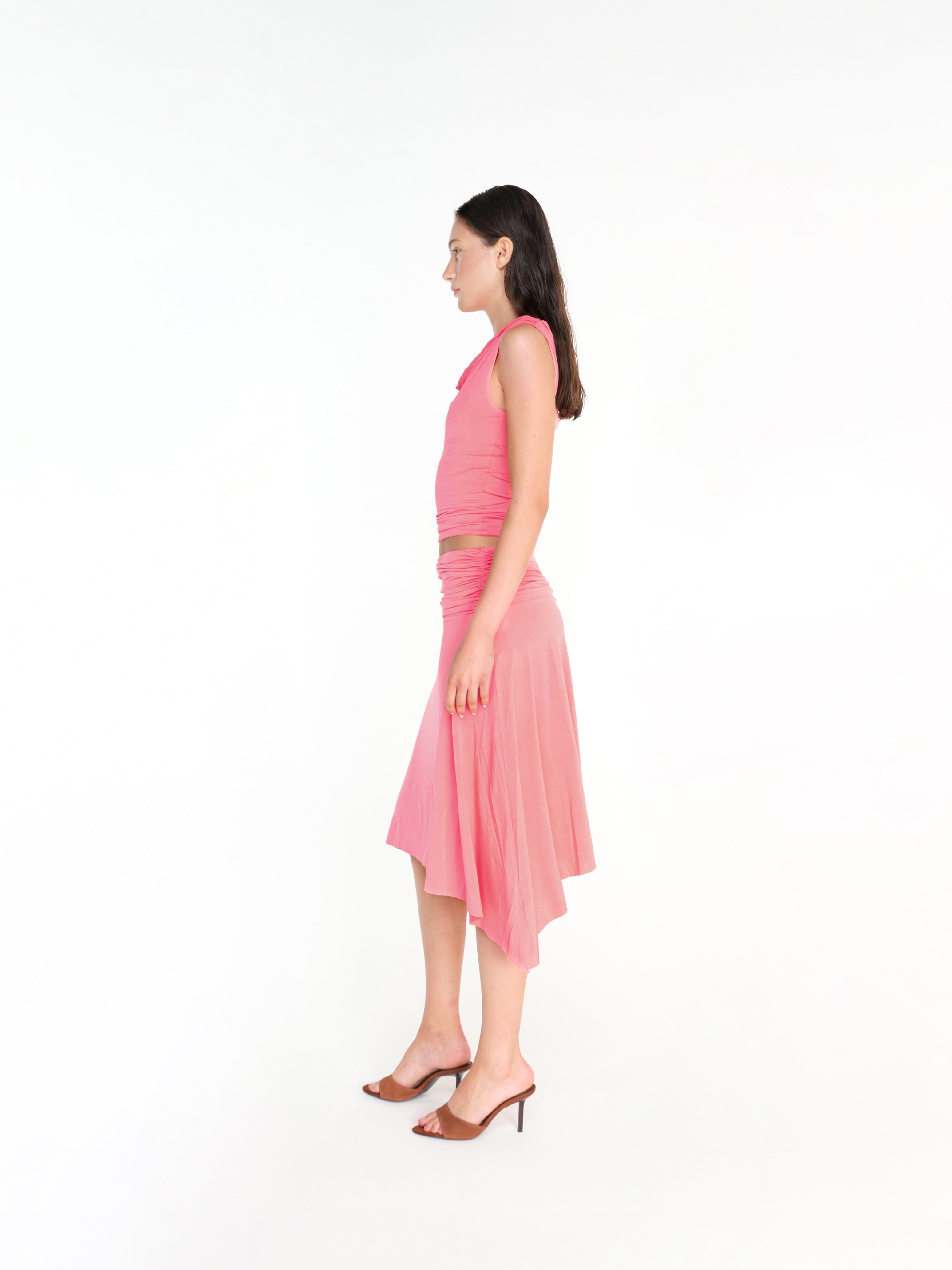 MIMI - Asymmetric draped jersey skirt