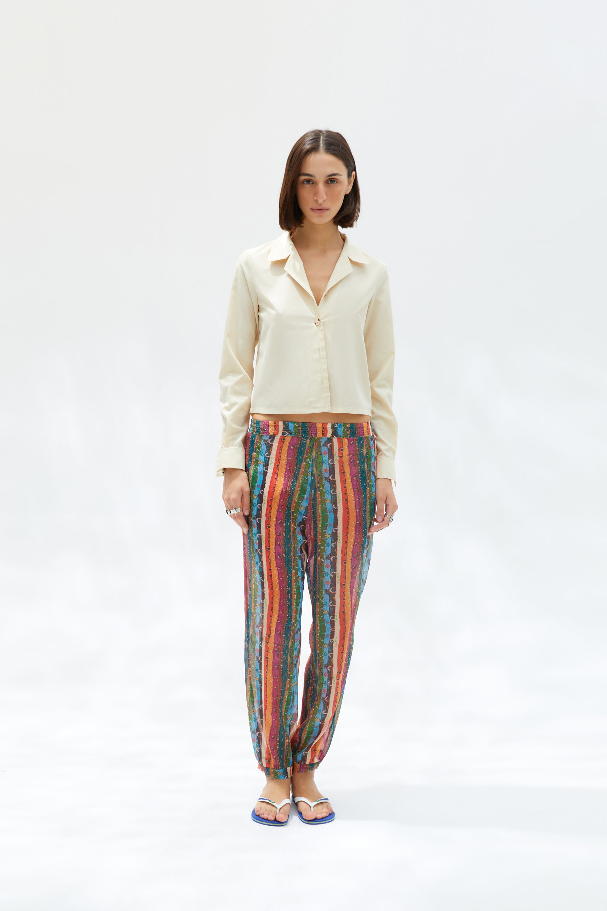 SHEN - Printed lumiere chiffon shalwar pants