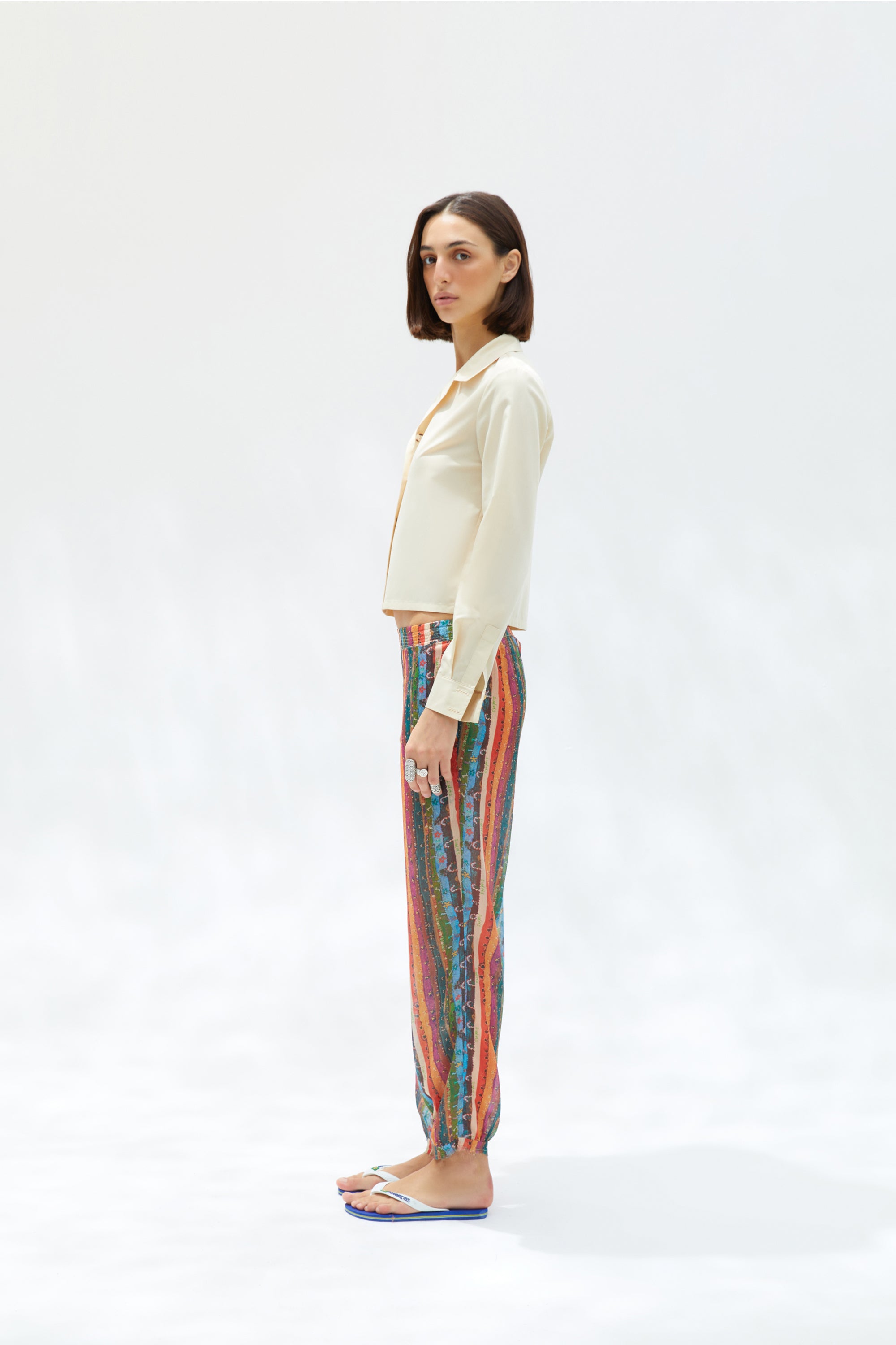 SHEN - Printed lumiere chiffon shalwar pants