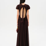 ADELINE - Open-back ruched maxi dress