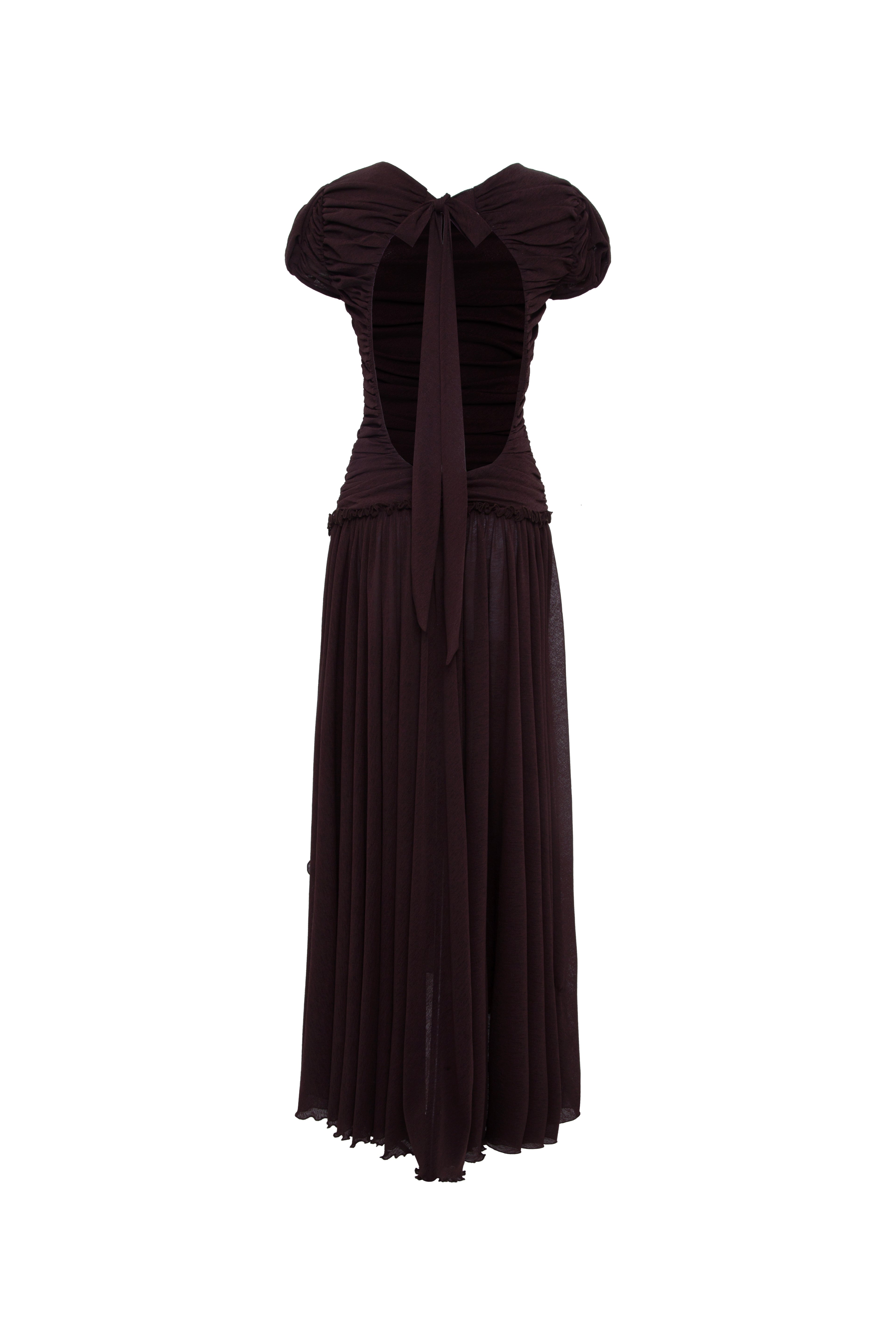 ADELINE - Open-back ruched maxi dress