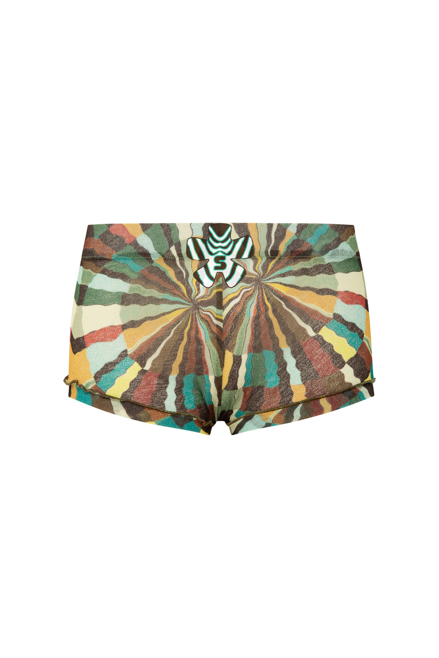 AFRA - Kaleidoscope printed mini shorts with logo detail