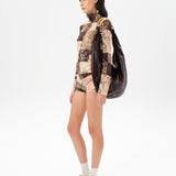 AFRA - Low-rise printed velvet mini shorts