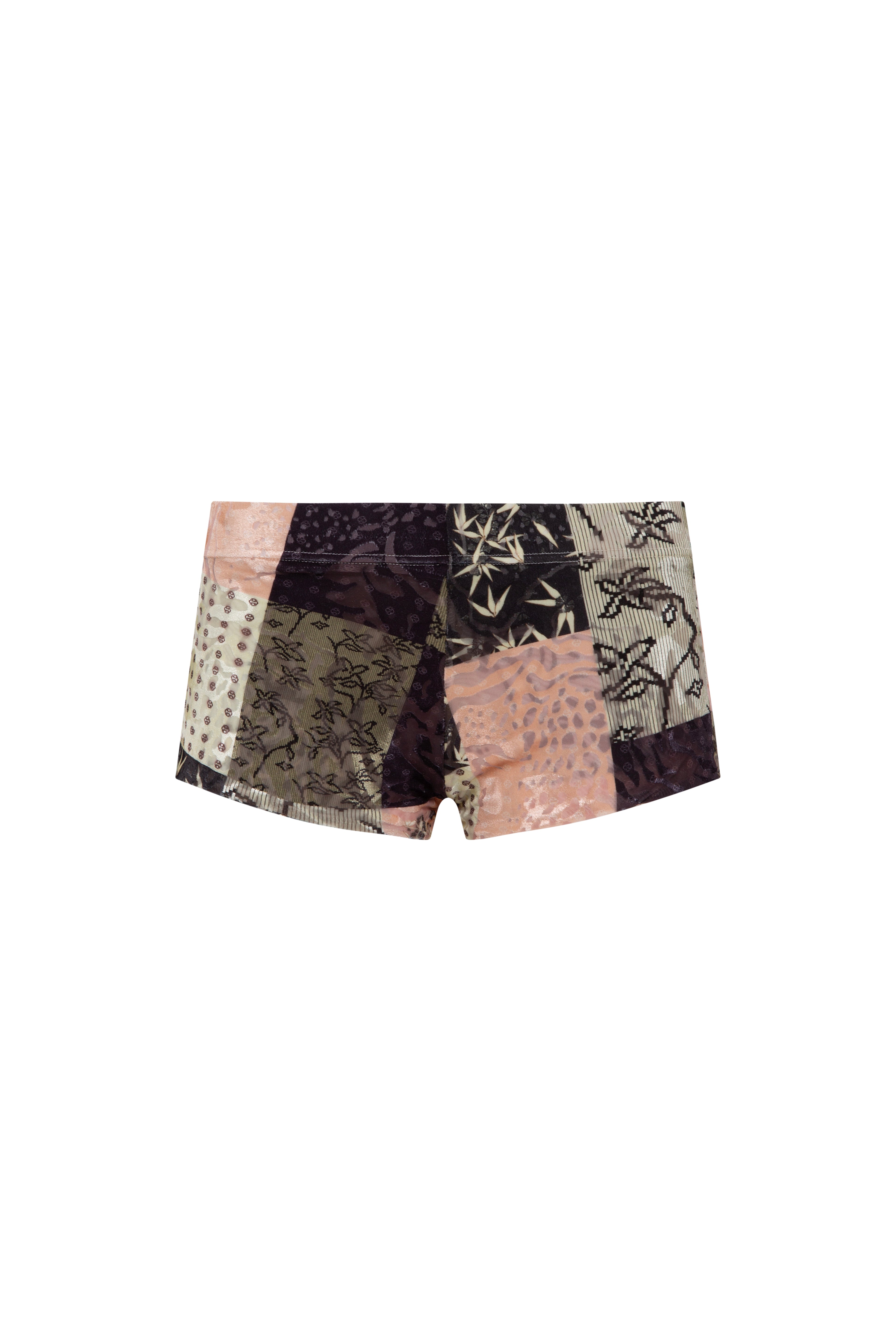 AFRA - Low-rise printed velvet mini shorts