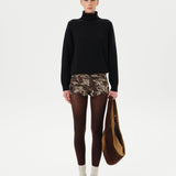 AFRA - Low-rise printed velvet mini shorts