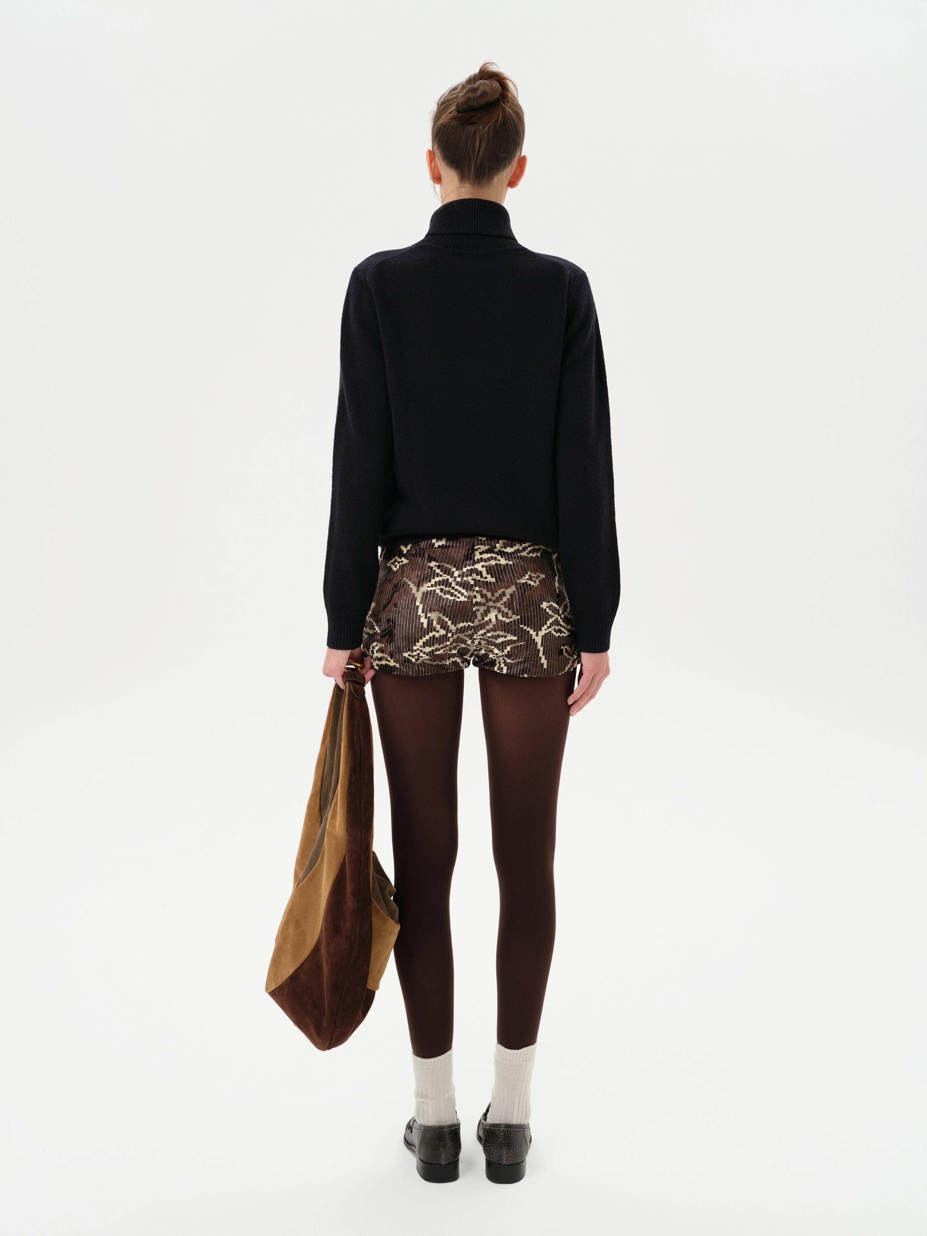 AFRA - Low-rise printed velvet mini shorts