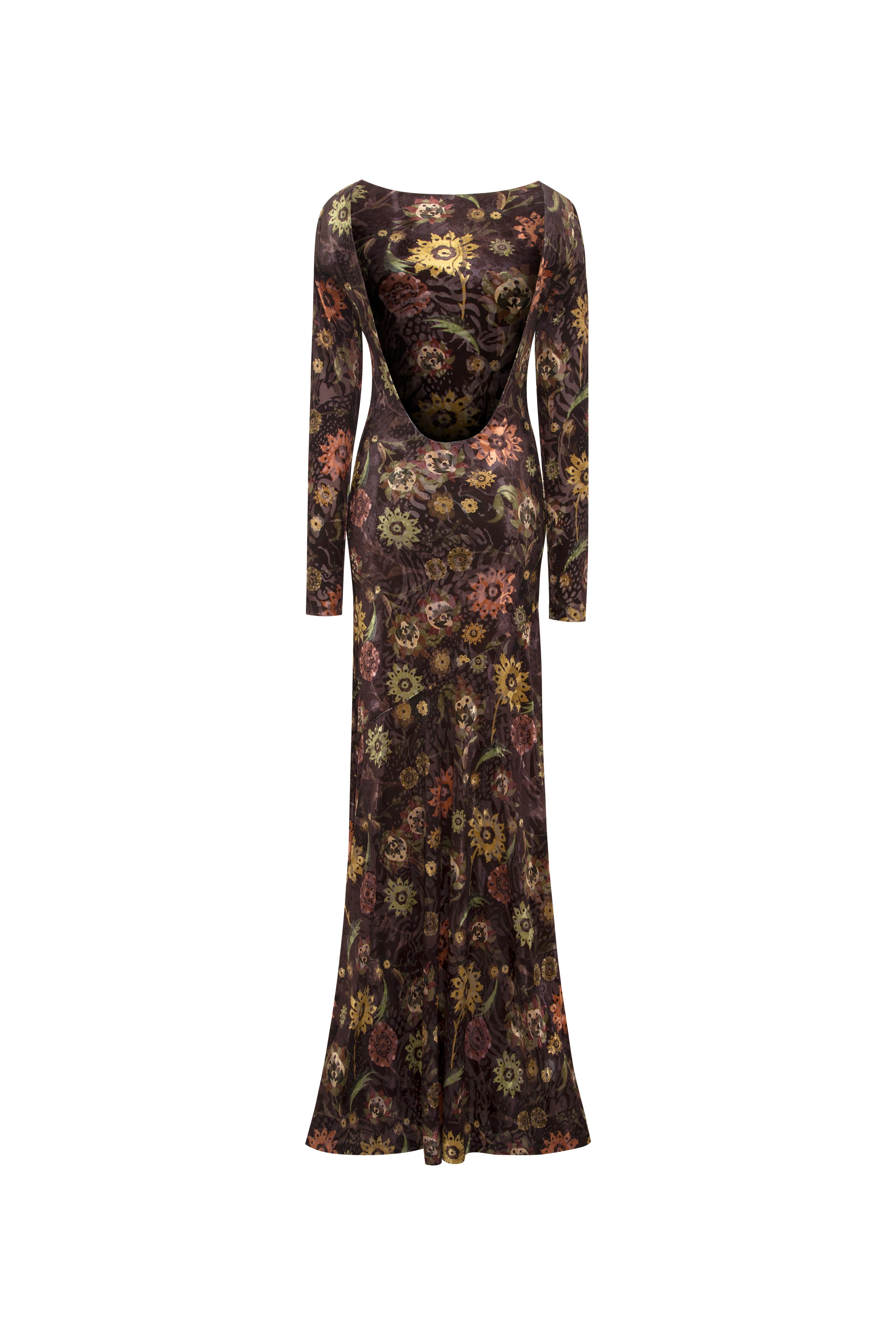 ALIN - Velvet devoré open back maxi dress