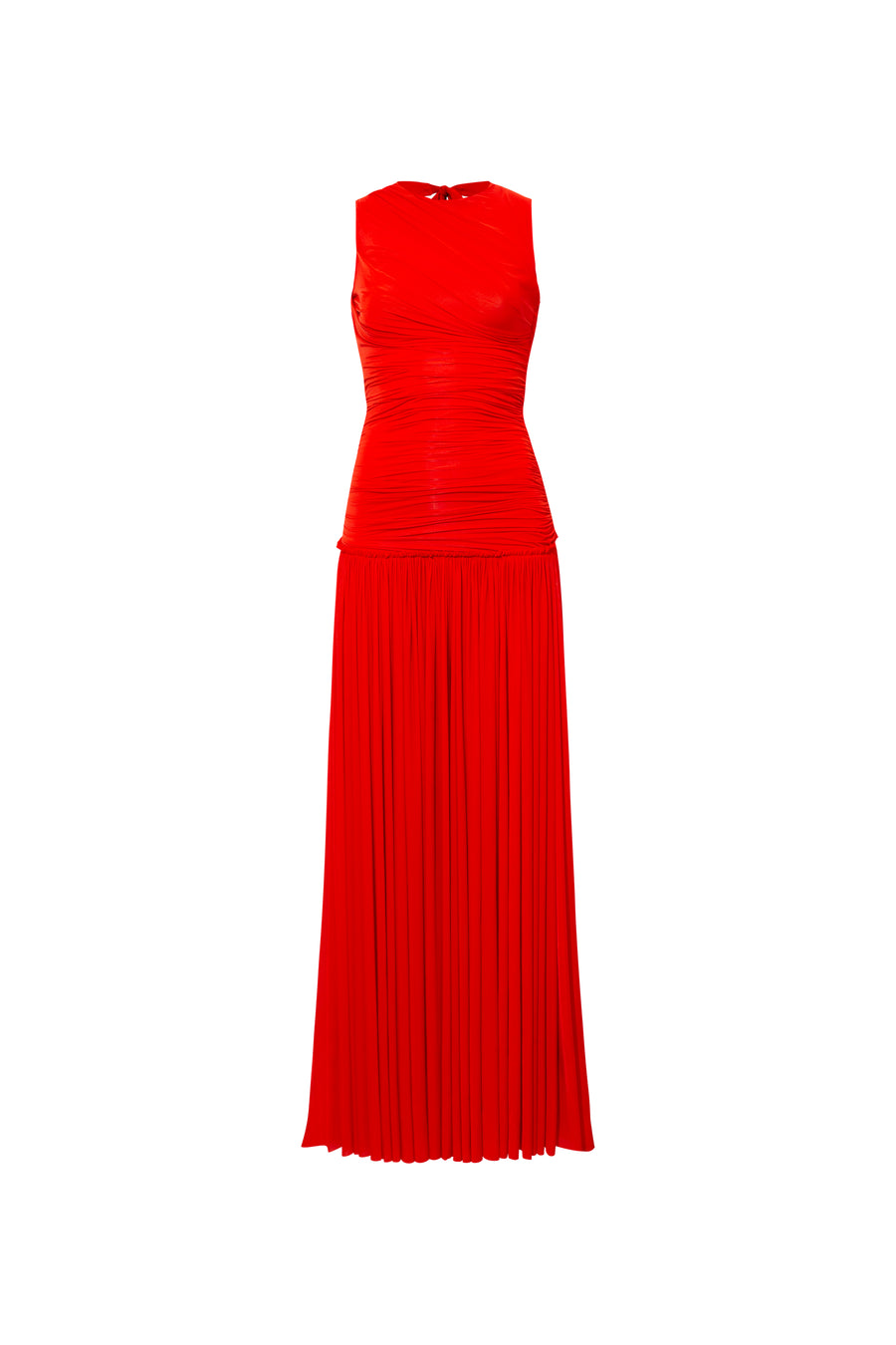 ALINA - Open-back ruched maxi jersey dress