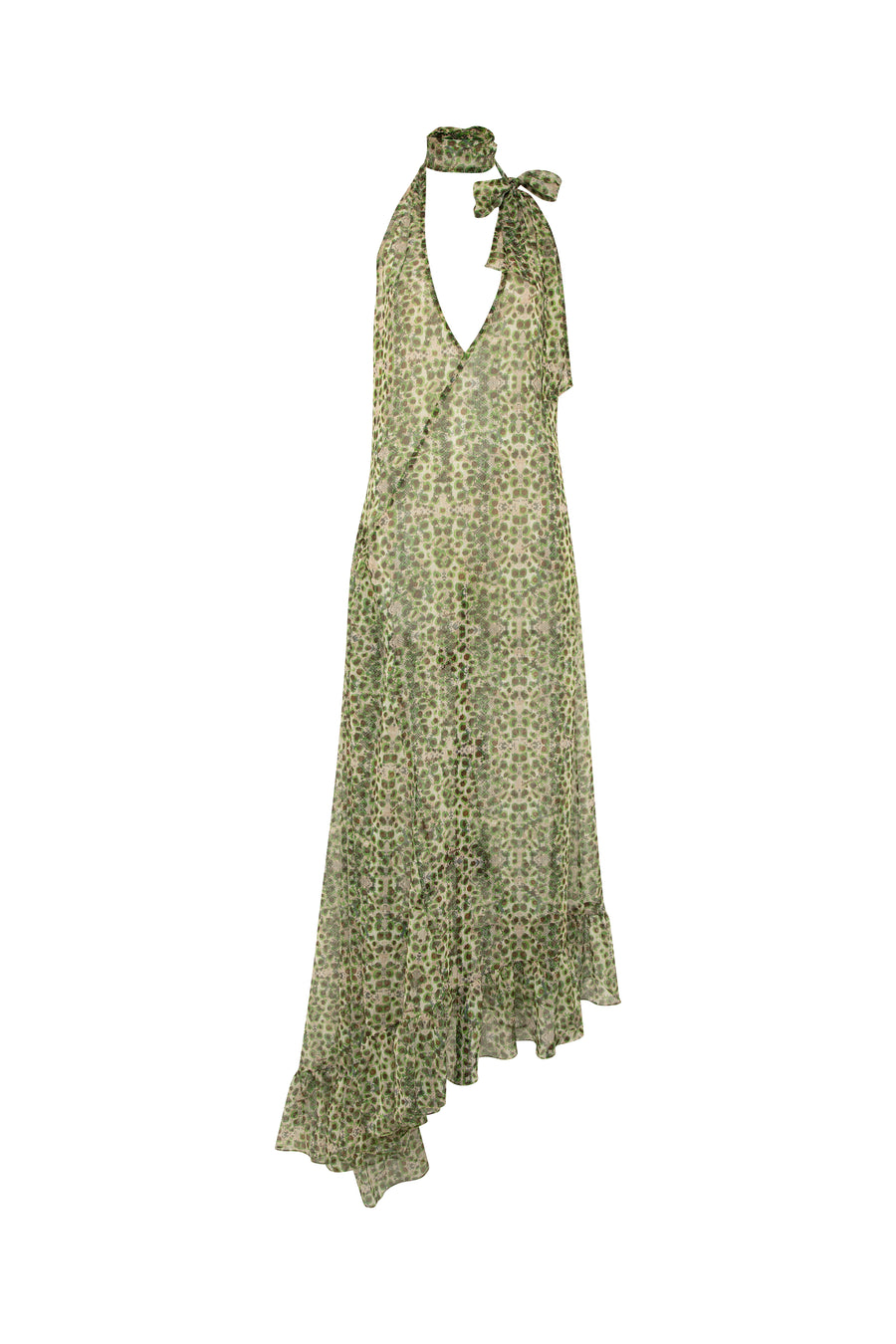 ARIN - Halterneck maxi dress with ruffles