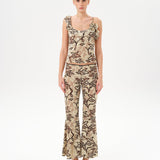 ARLA - Velvet devoré printed top with shoulder detail