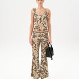 ARLA - Velvet devoré printed top with shoulder detail