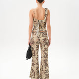 ARLA - Velvet devoré printed top with shoulder detail