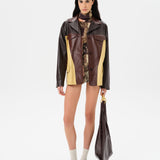 ASEAN - Oversized multi colored leather jacket