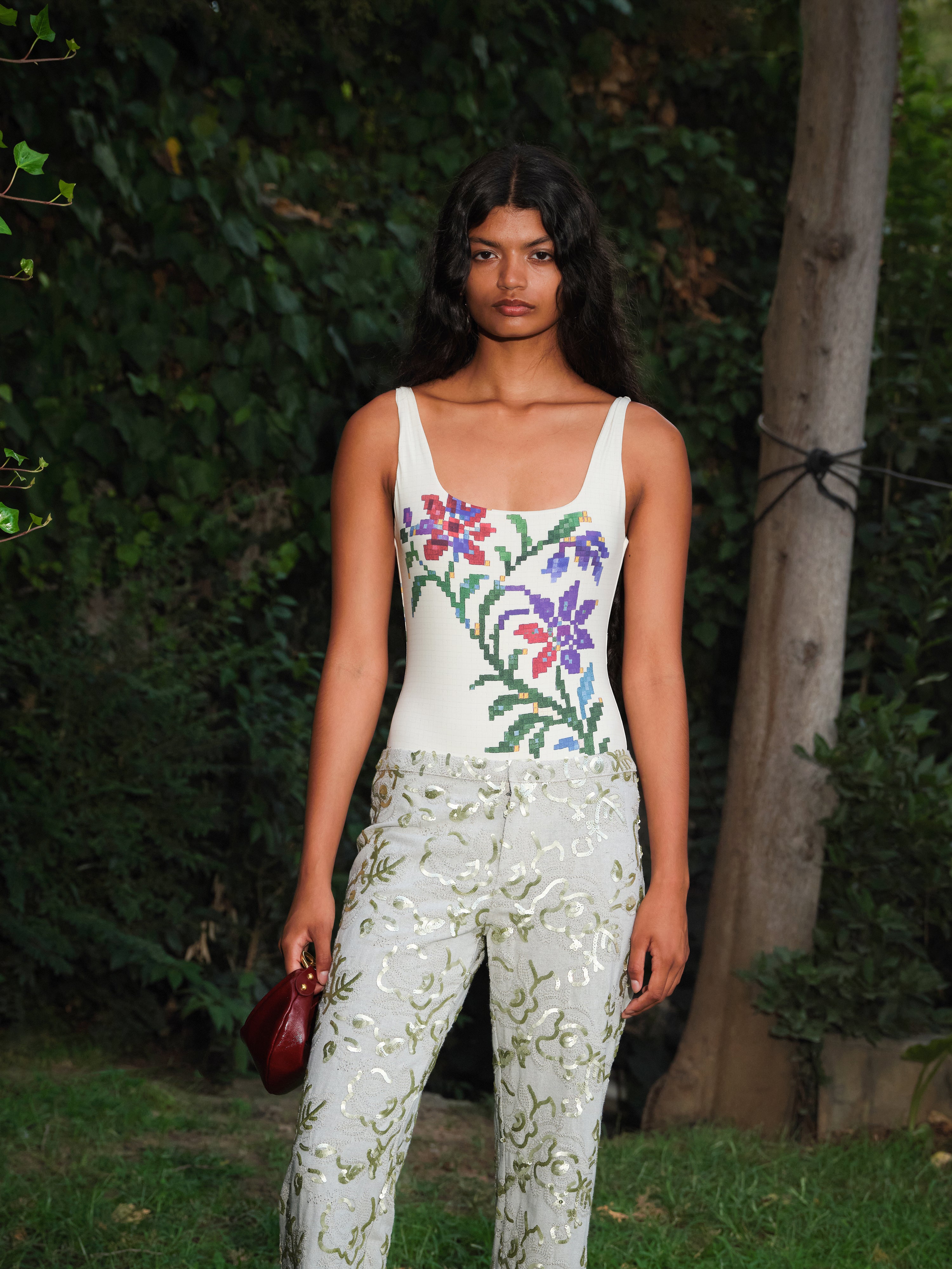 AUREL - Floral print one-piece swimsuit