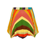 ALANI - Sun-ray knit mini skirt with contrast stitches