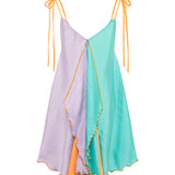 SAGE - Handkerchief color-block mini dress