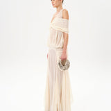 BLAIR - Chiffon maxi dress with gathered detailing