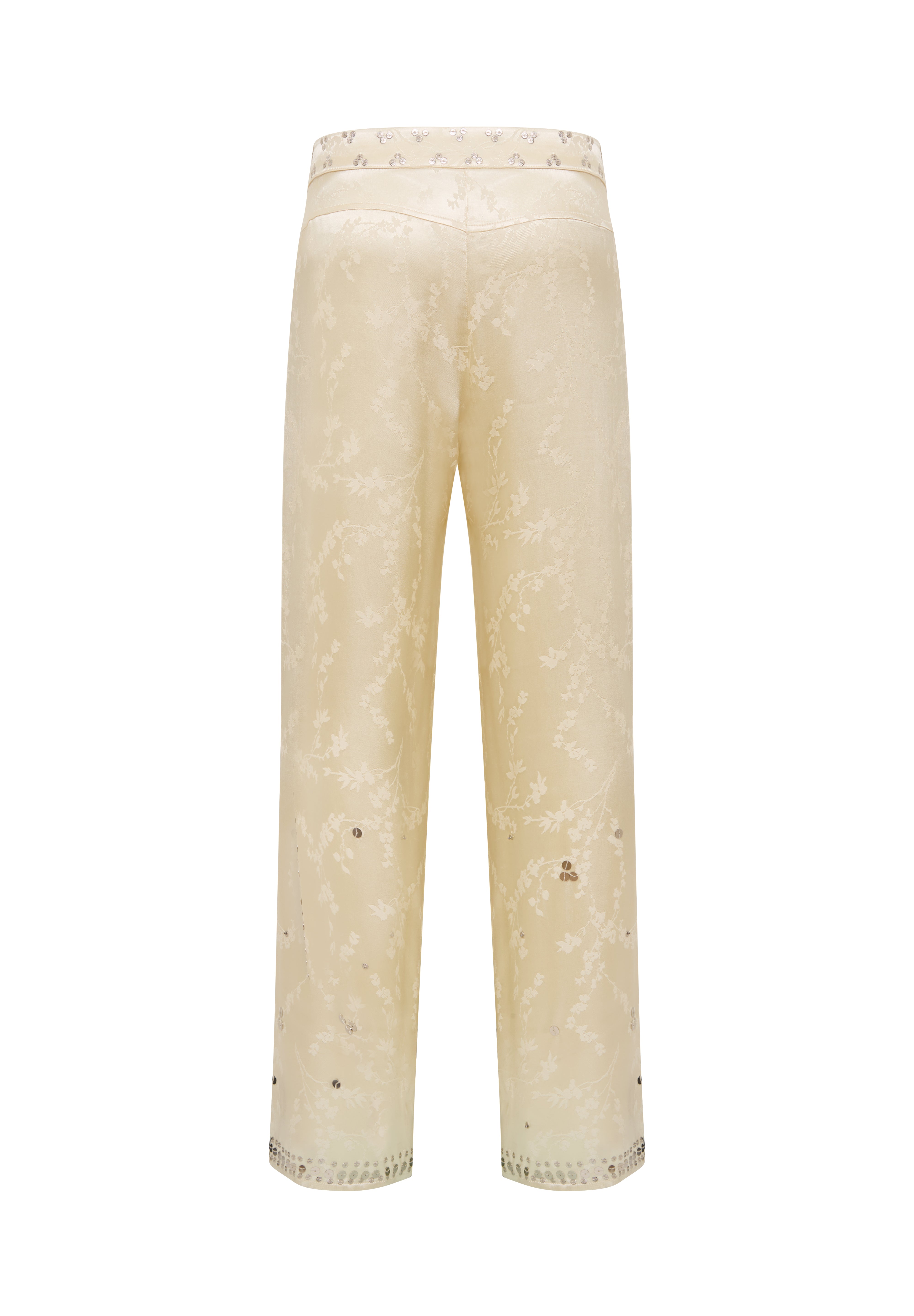 BRITY - Satin pants with metal stud detailing