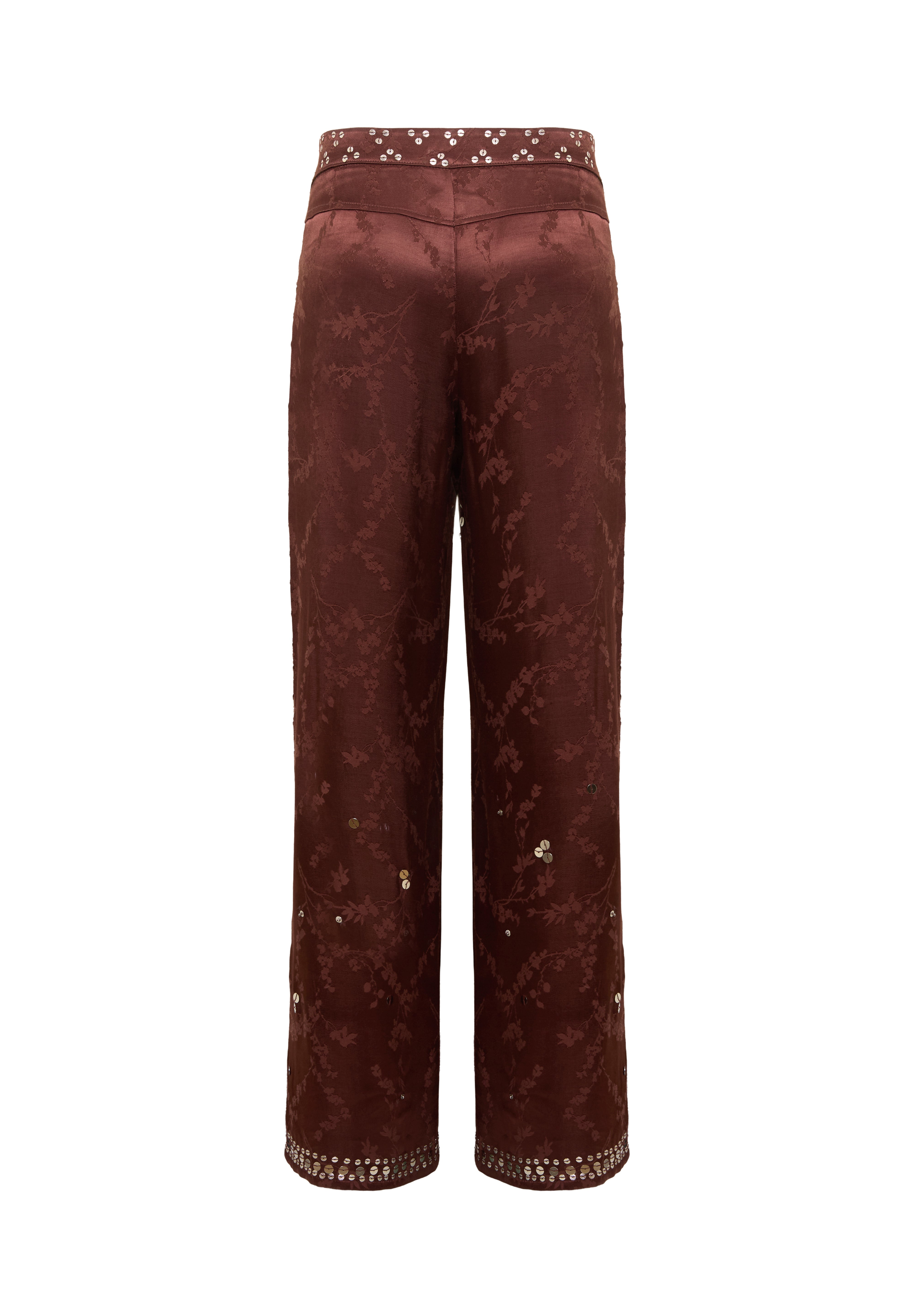 BRITY - Embellished satin straight-leg pant