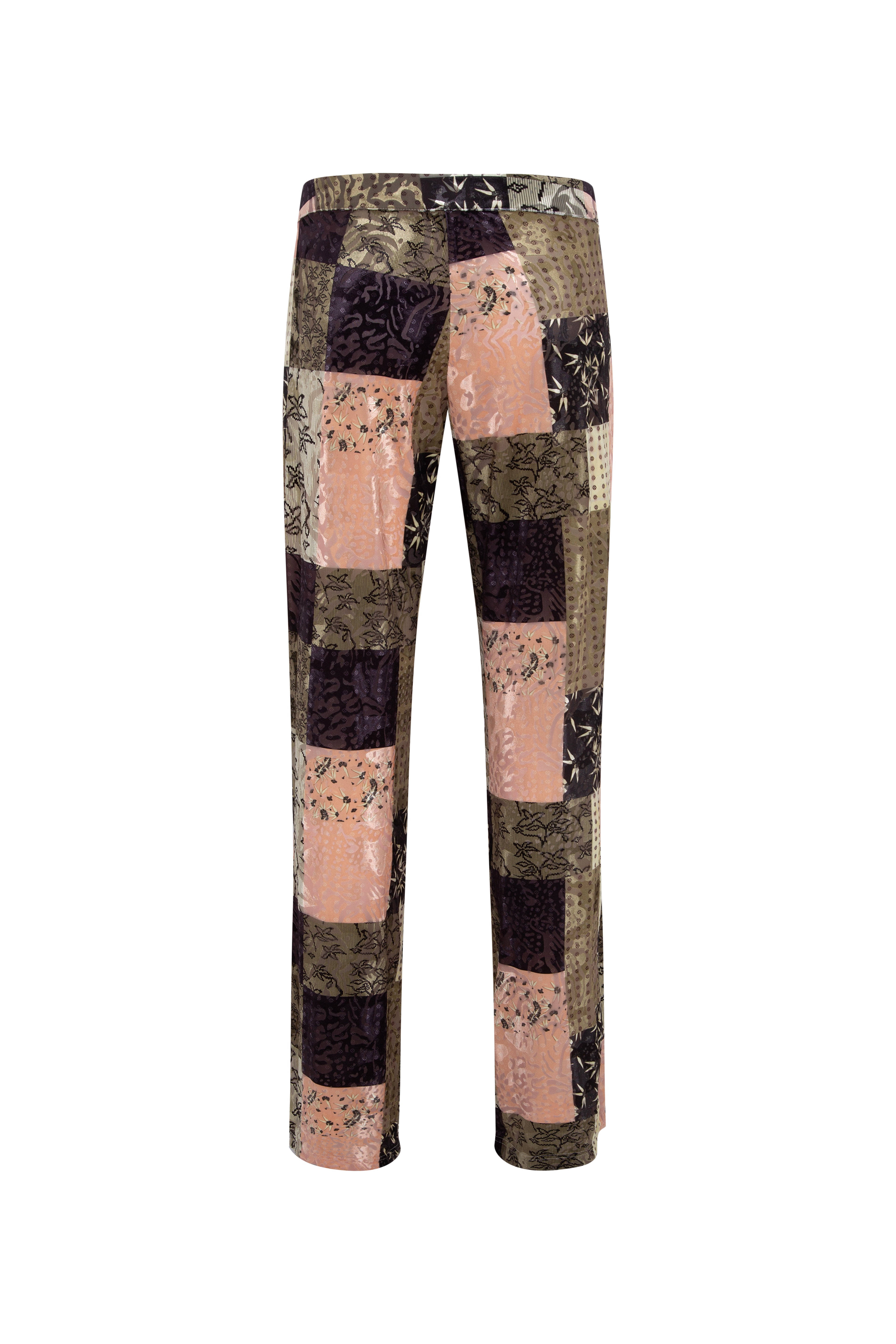 BRITY - Low-rise patchwork velvet pants