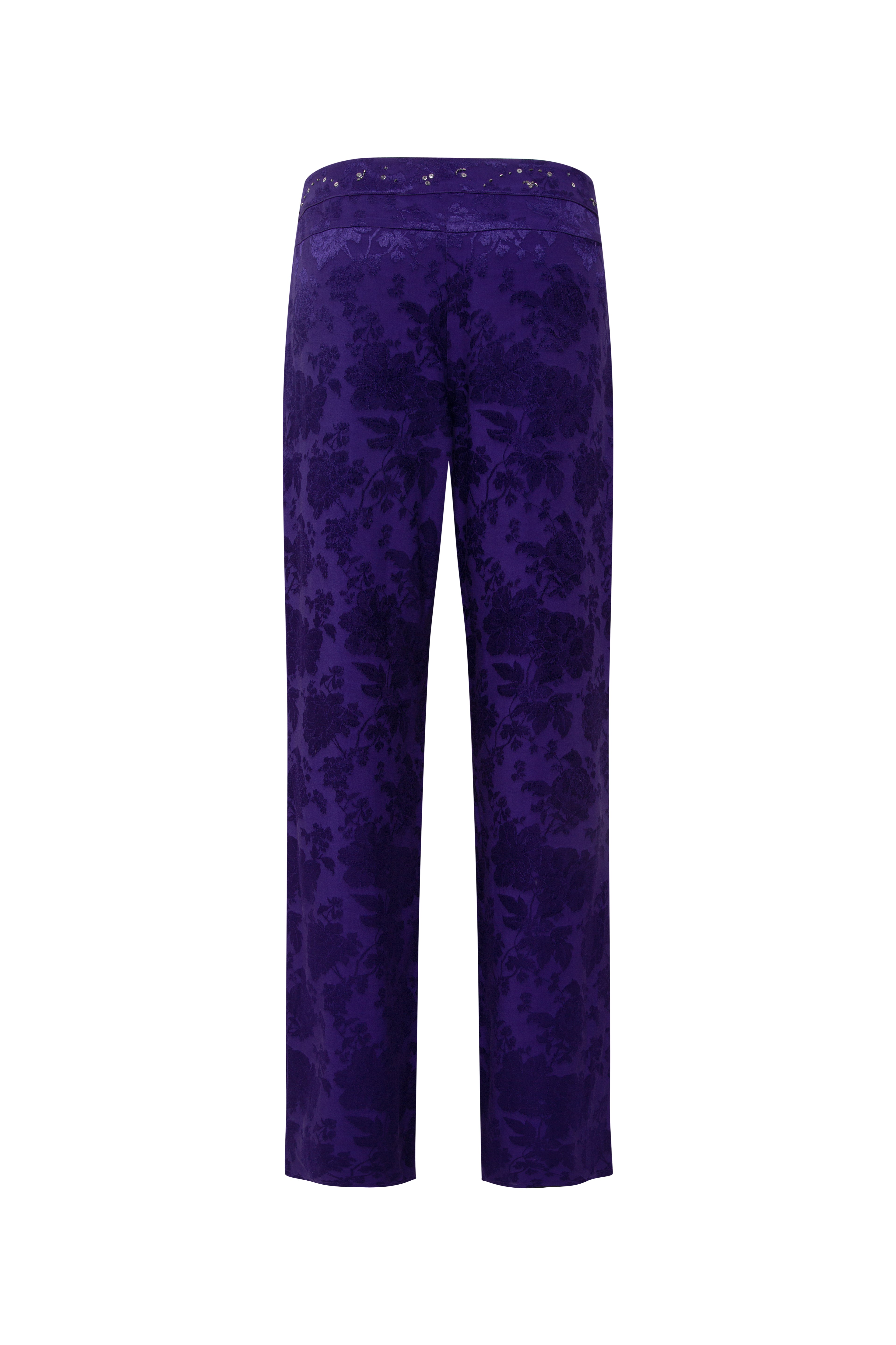 BRITY - Printed mid-rise satin pants