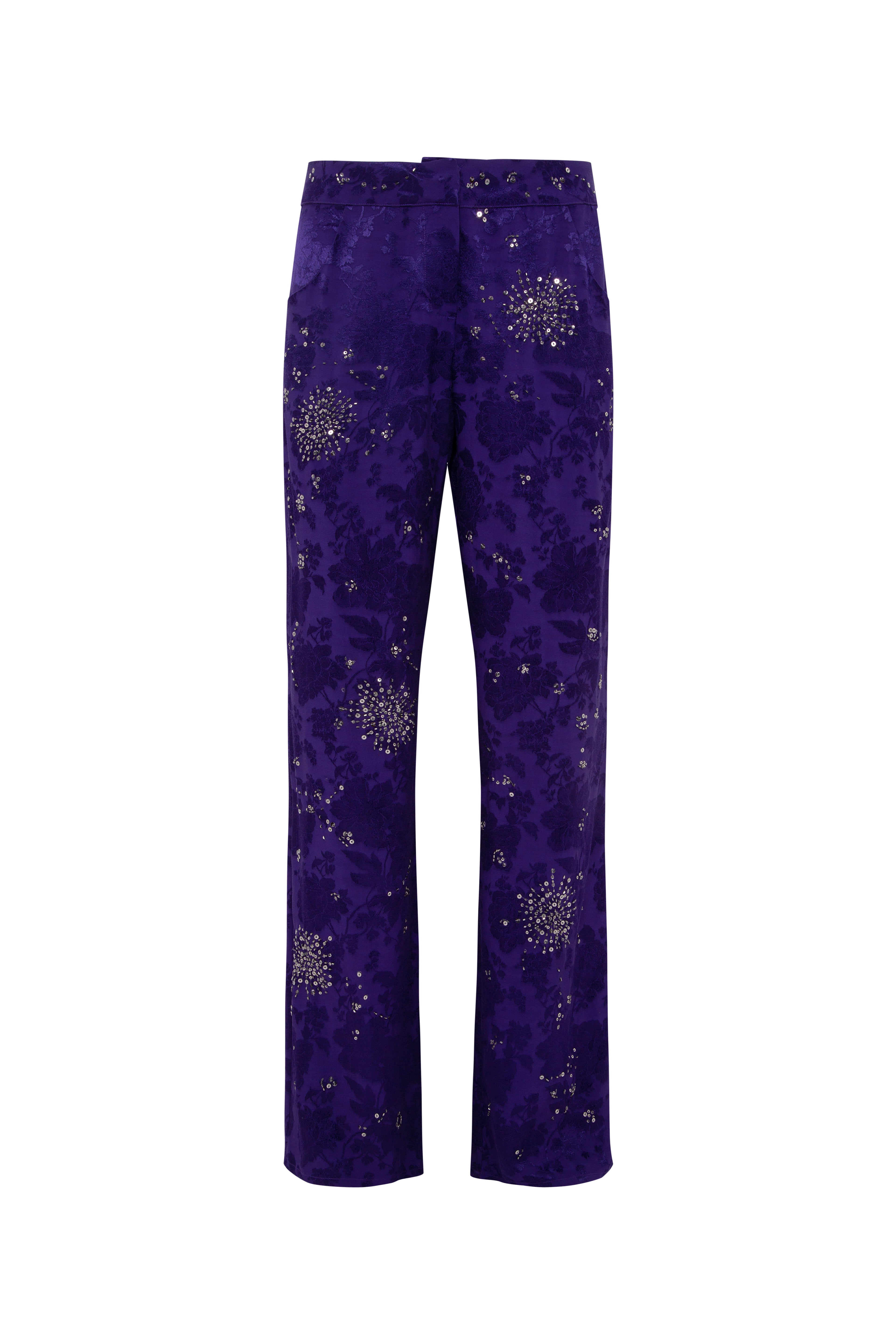 BRITY - Printed mid-rise satin pants
