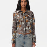 SEZANNE - Chiffon shirt with devoré detail