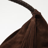 MINI GALIA - Mini tote bag with woven handle and removable tassel charm
