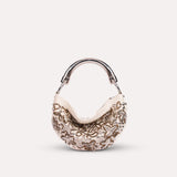 CHÉRIE SMALL - Canvas hobo bag with metal top handle