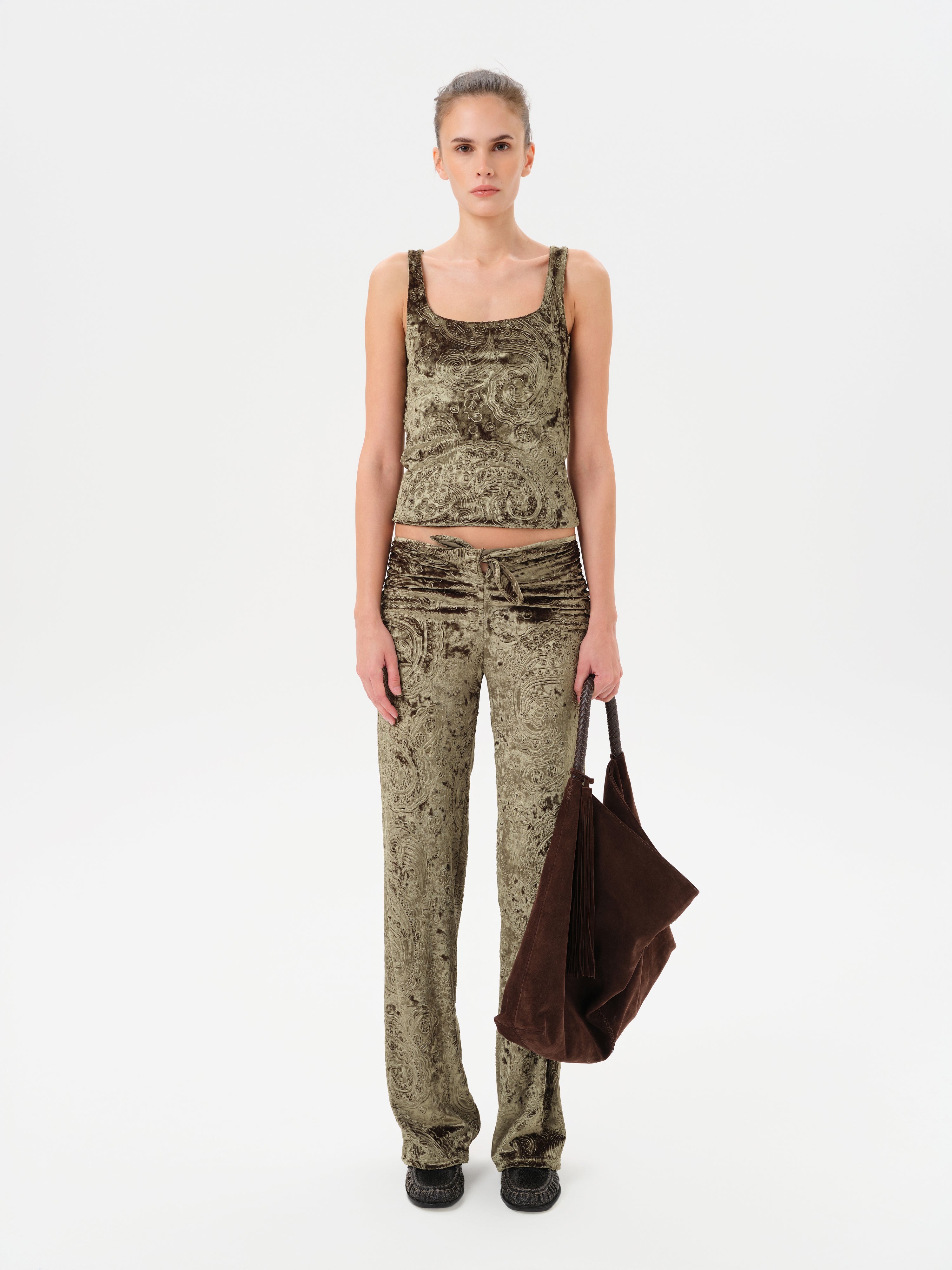 CALI - Velvet devoré printed tank top