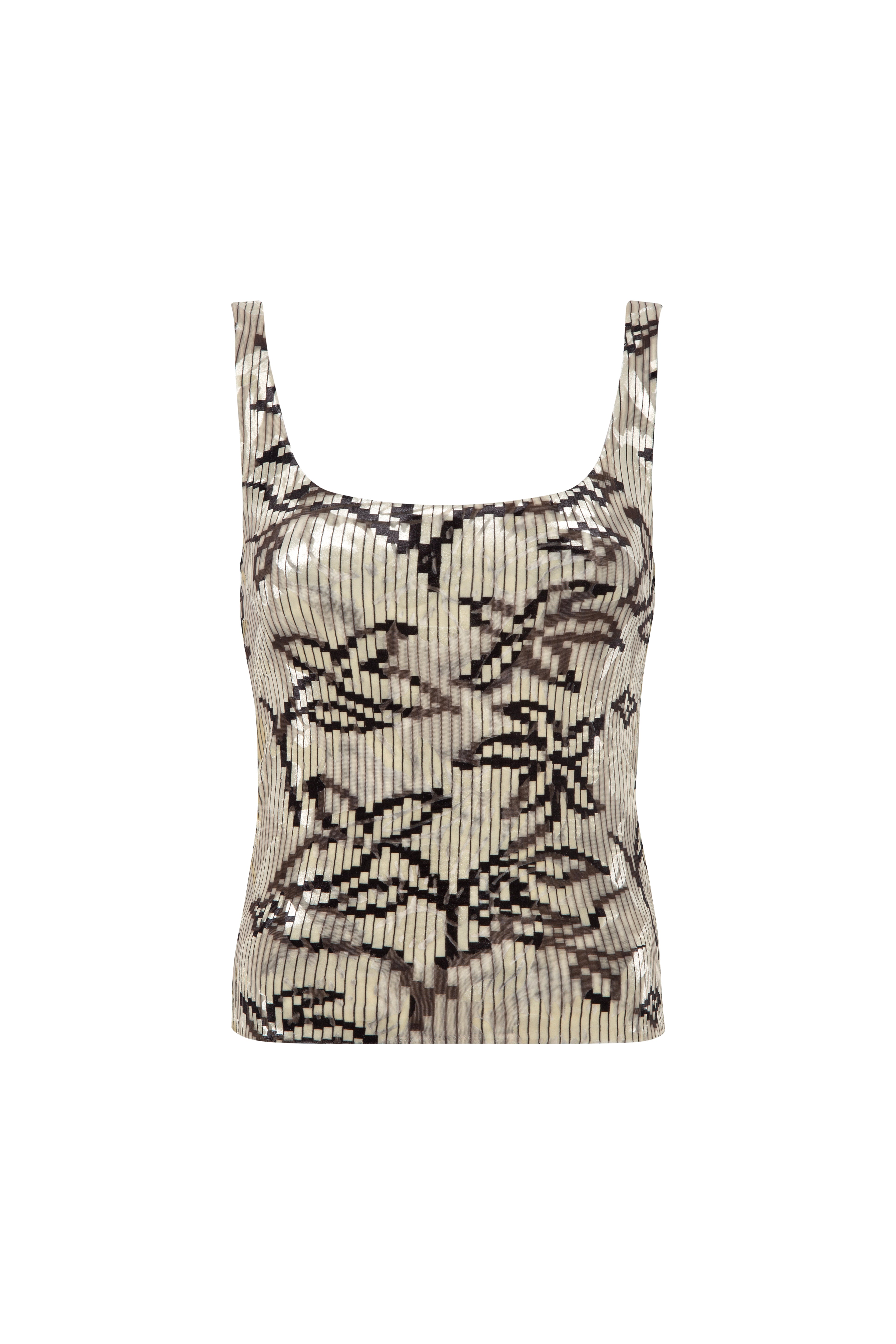 CALI - Velvet tank top with devoré detail