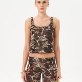 CALI - Velvet devoré printed tank top